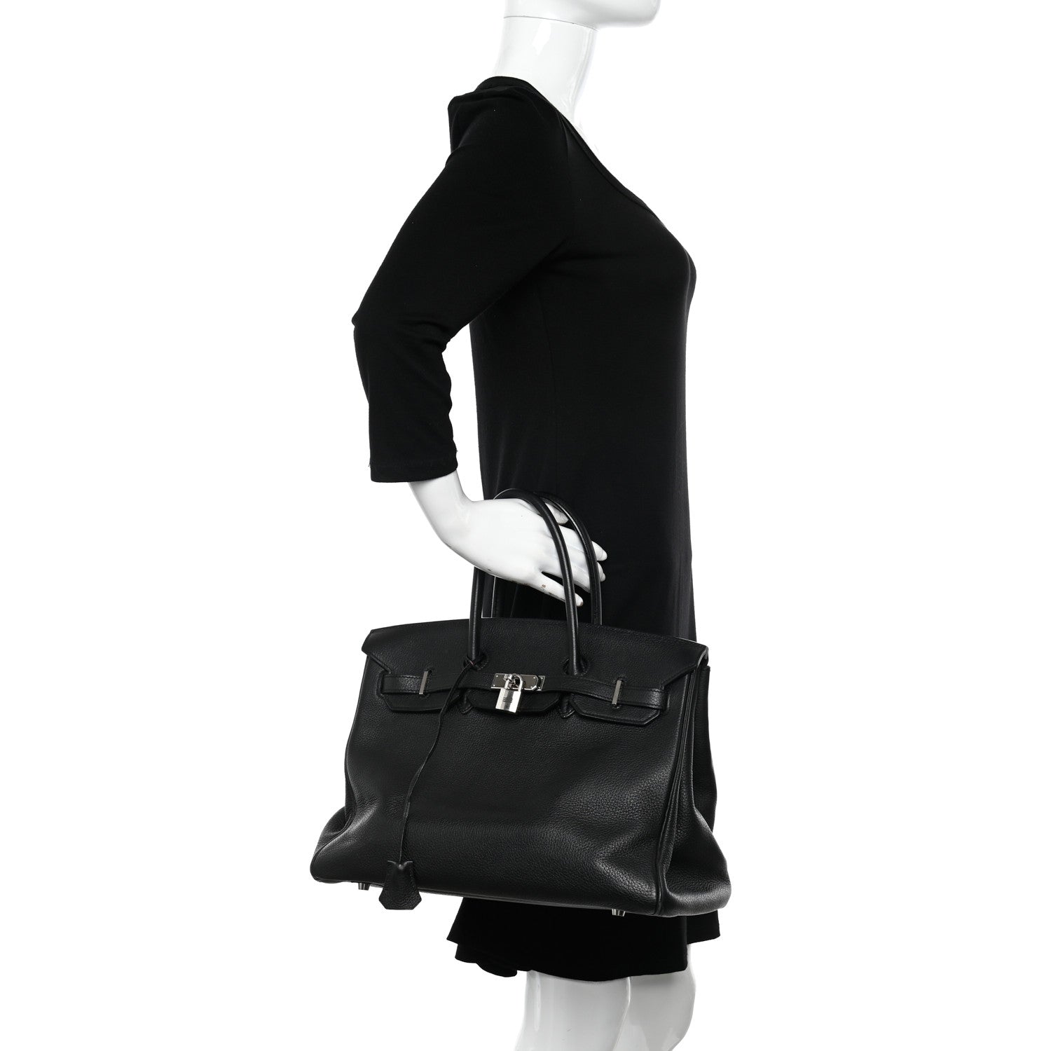 Hermes Taurillon Clemence Birkin 35 Black 2 of 13