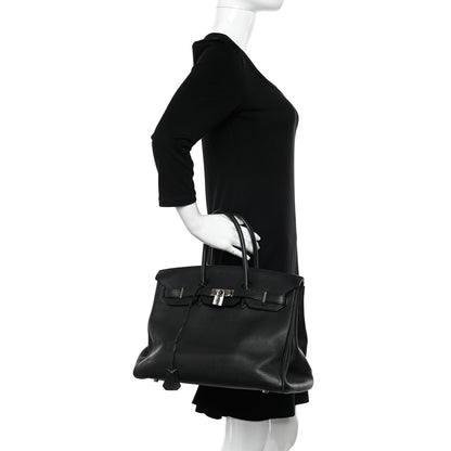 Hermes Taurillon Clemence Birkin 35 Black 2 of 13