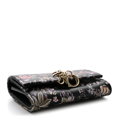 Christian Dior Calfskin Millefiori Printed Miss Dior Glycine Wallet Black 4 of 7