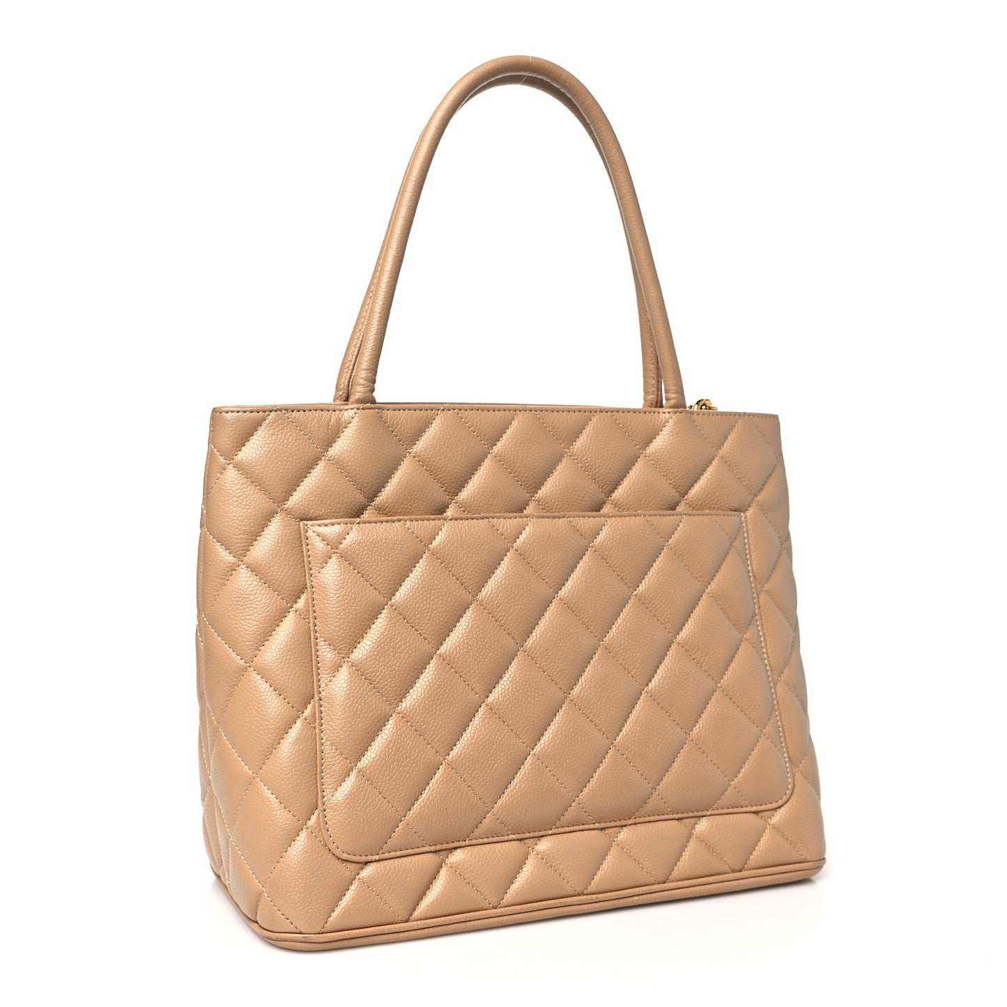 Caviar Quilted Medallion Tote Beige