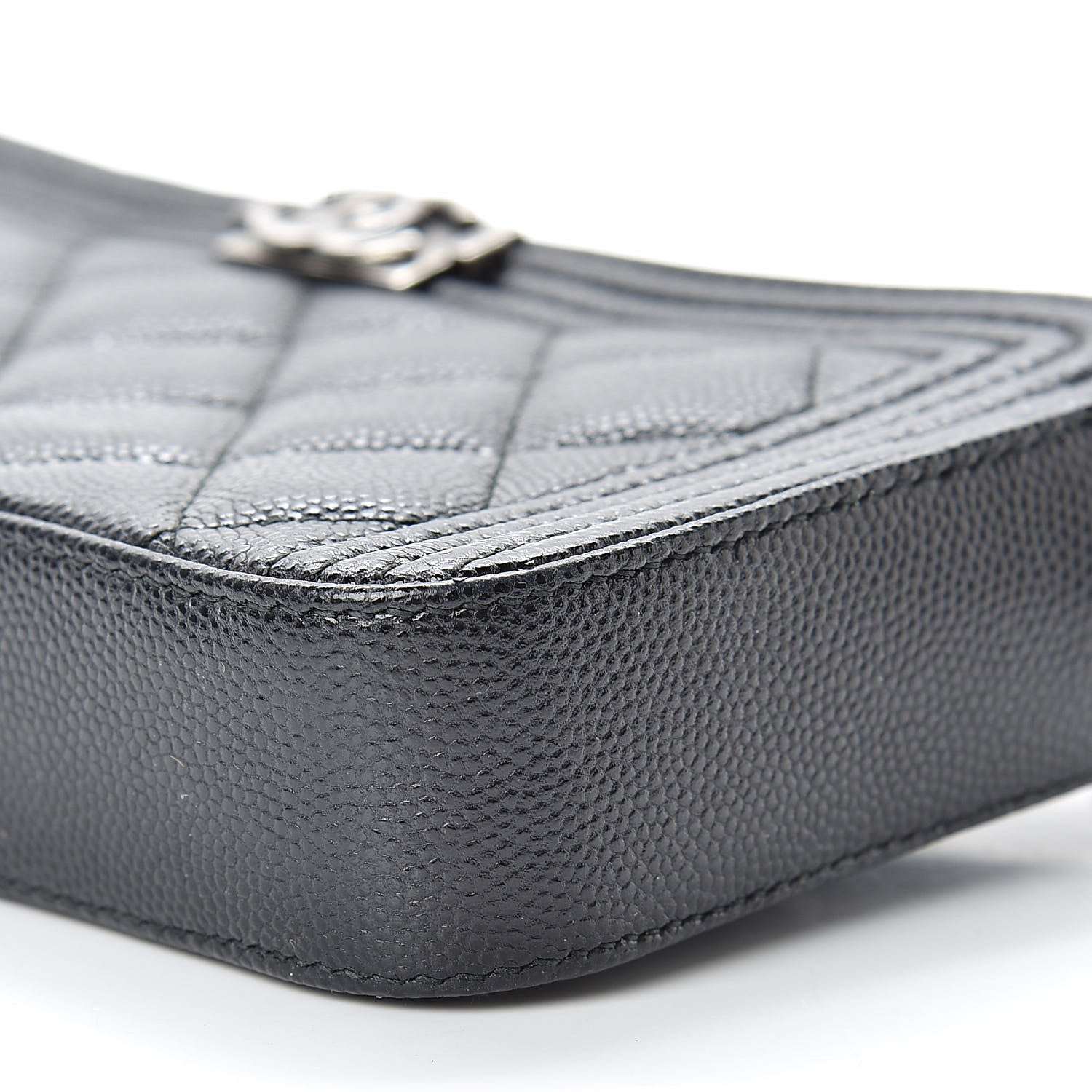 Chanel Caviar Quilted Small Boy Clutch With Chain Black 13 of 14