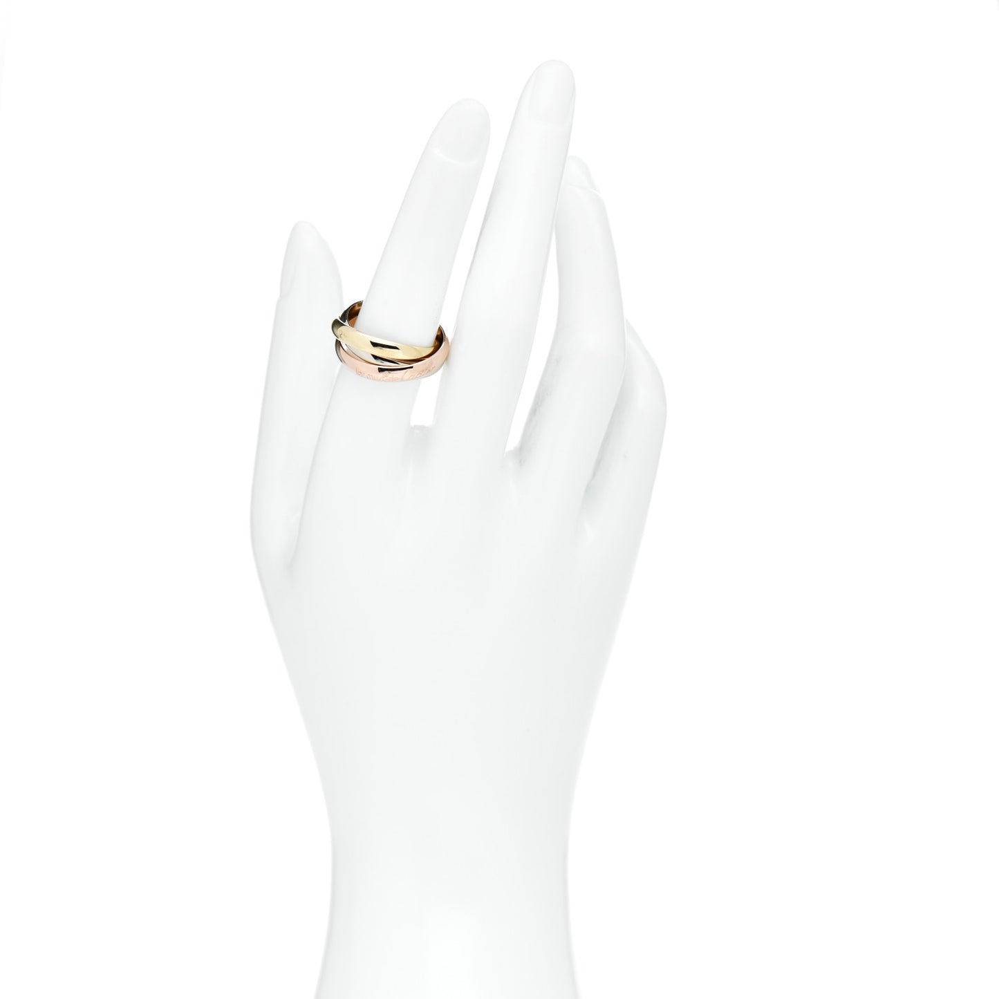 18K Pink Yellow White Gold Classic Les Must De Cartier Trinity Ring 56 7.5