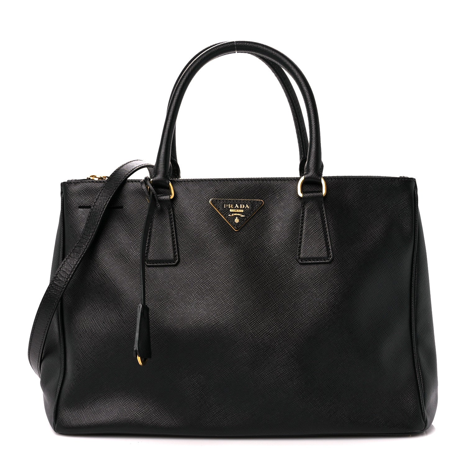 Prada Saffiano Medium Galleria Double Zip Tote Black 1 of 12