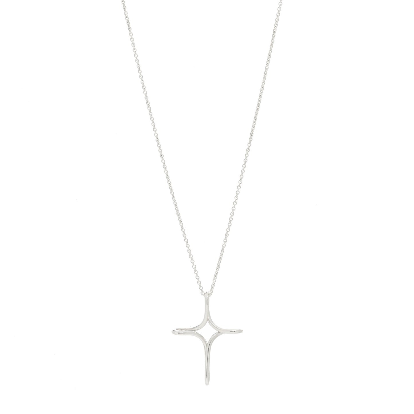 Sterling Silver Elsa Peretti Infinity Cross Pendant Necklace