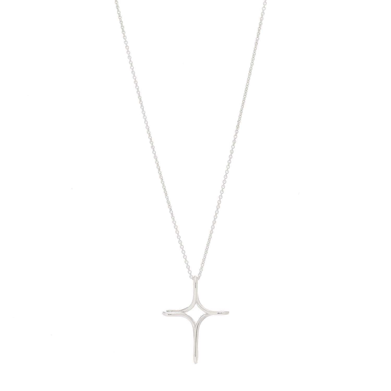 Tiffany Sterling Silver Elsa Peretti Infinity Cross Pendant Necklace 1 of 7