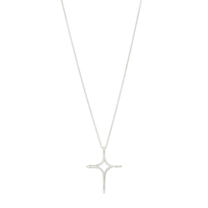 Tiffany Sterling Silver Elsa Peretti Infinity Cross Pendant Necklace 1 of 7