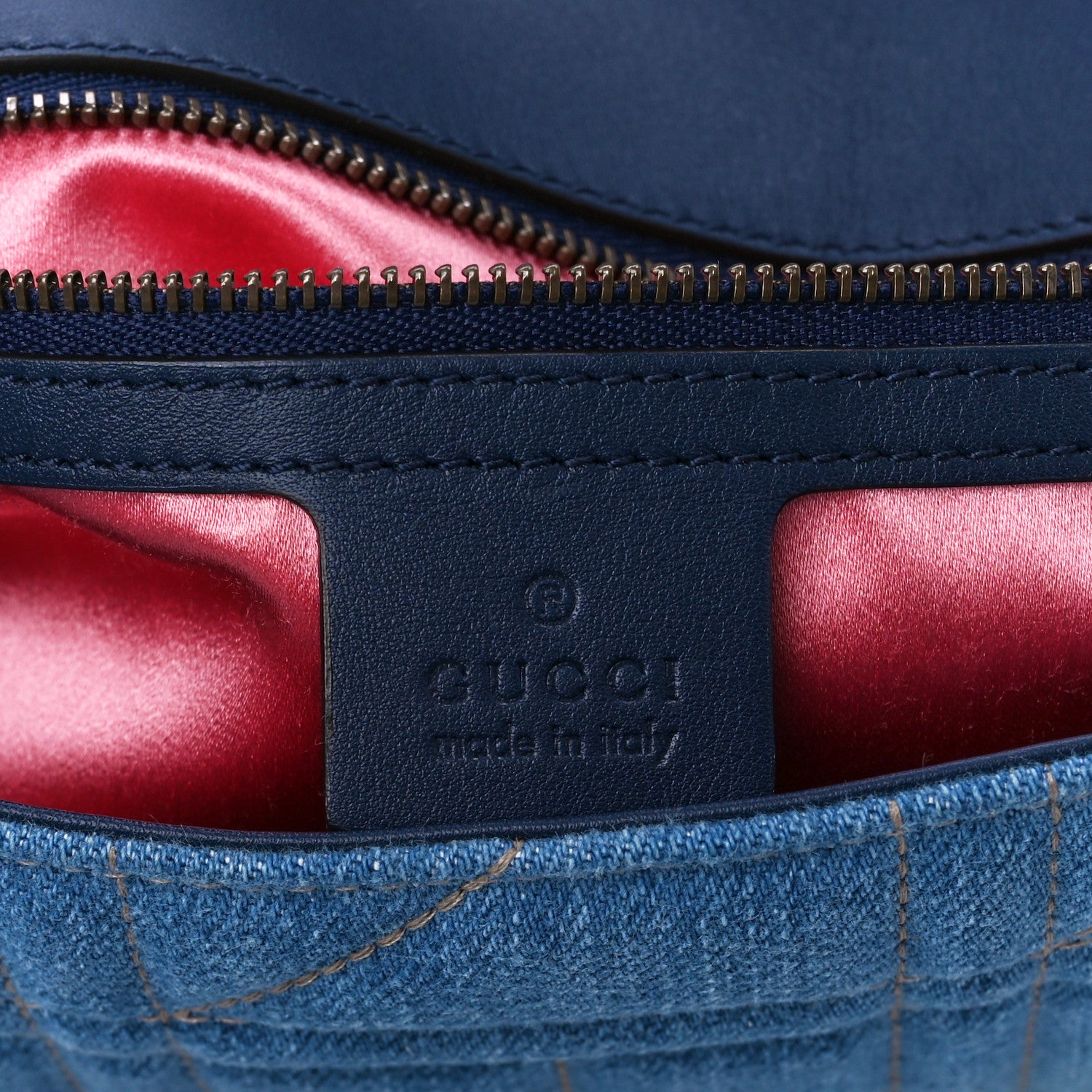 Gucci Denim Matelasse Studded Small Pearly GG Marmont Shoulder Blue 6 of 11