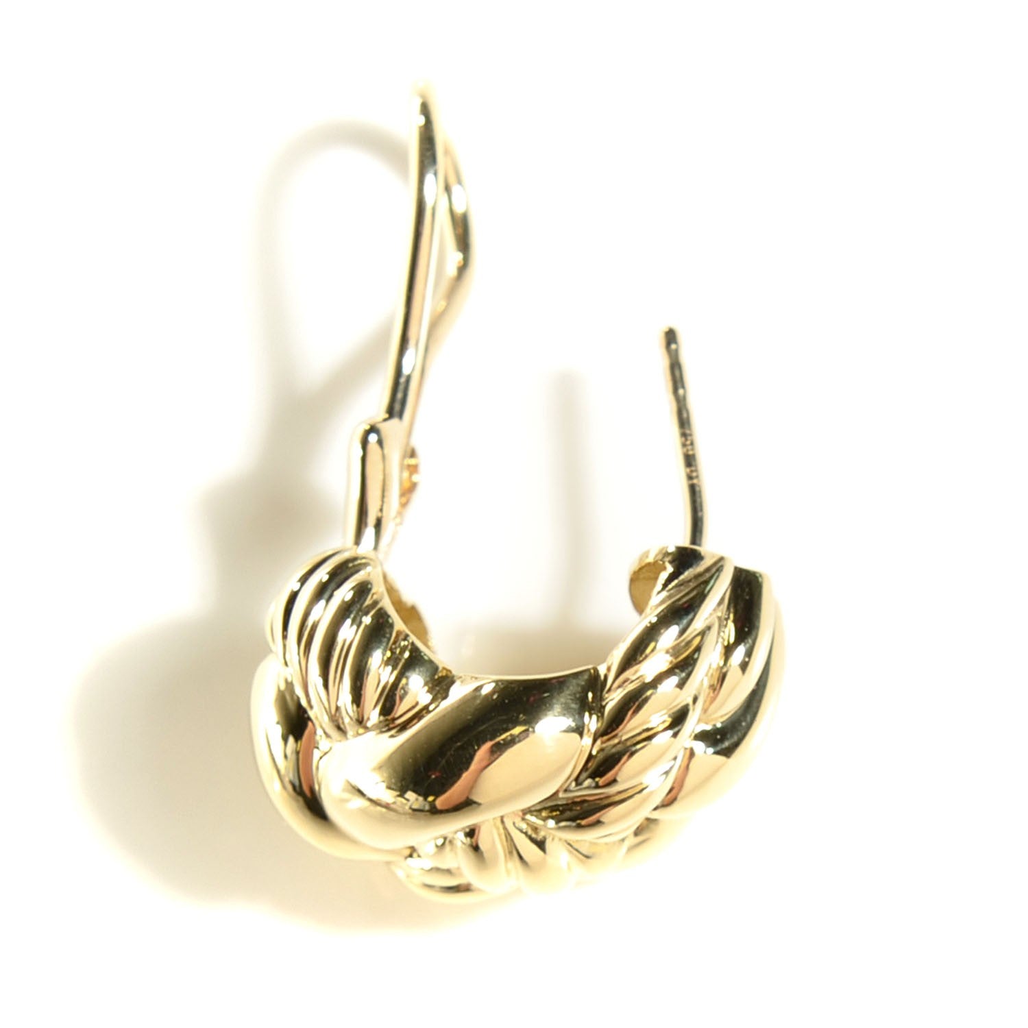 David Yurman 18K Yellow Gold Sculpted Cable Earrings 3 of 4