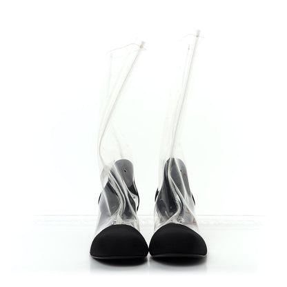 Chanel PVC Grosgrain High Boots 38 Transparent Black 2 of 10