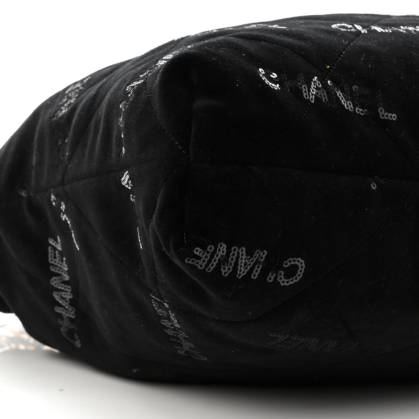 Velvet Sequin Quilted Chanel 22 Black