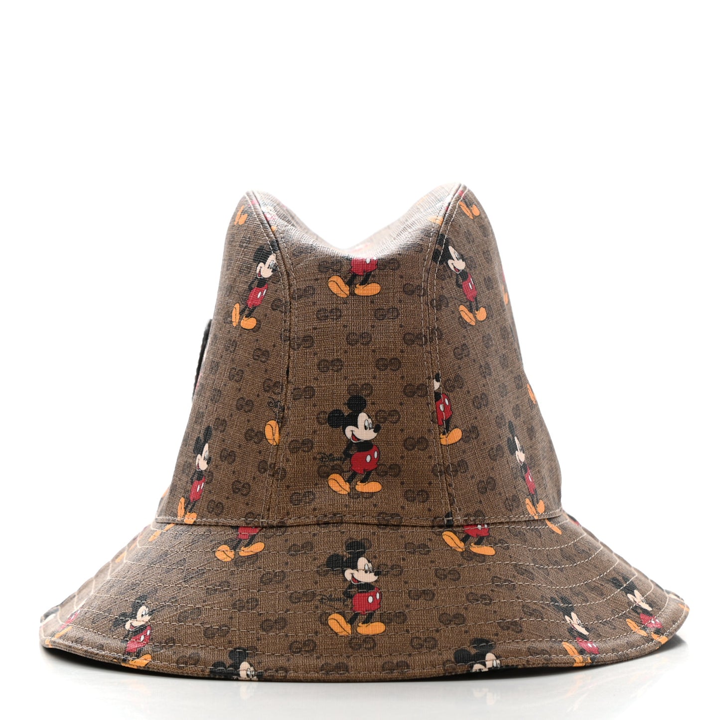 X DISNEY Mini Vintage GG Supreme Monogram Mickey Mouse Trent Bucket Hat L Beige Ebony Yellow