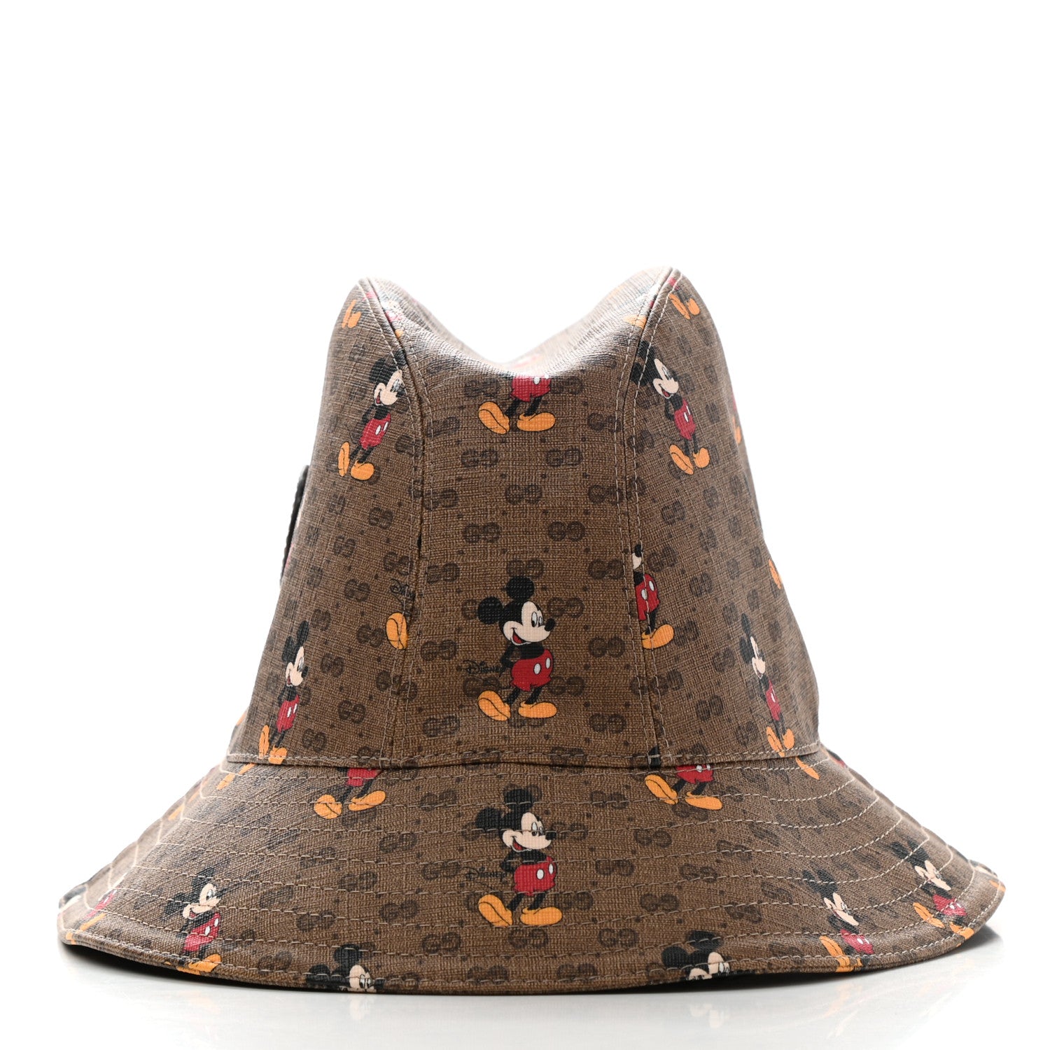 Gucci X DISNEY Mini Vintage GG Supreme Monogram Mickey Mouse Trent Bucket Hat L Beige Ebony Yellow 3 of 11