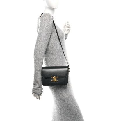Celine Shiny Calfskin Medium Triomphe Black 2 of 10