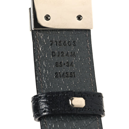 Gucci Textured Dollar Calfskin Squared Interlocking G 30mm Reversible Belt 85 34 Black 5 of 6