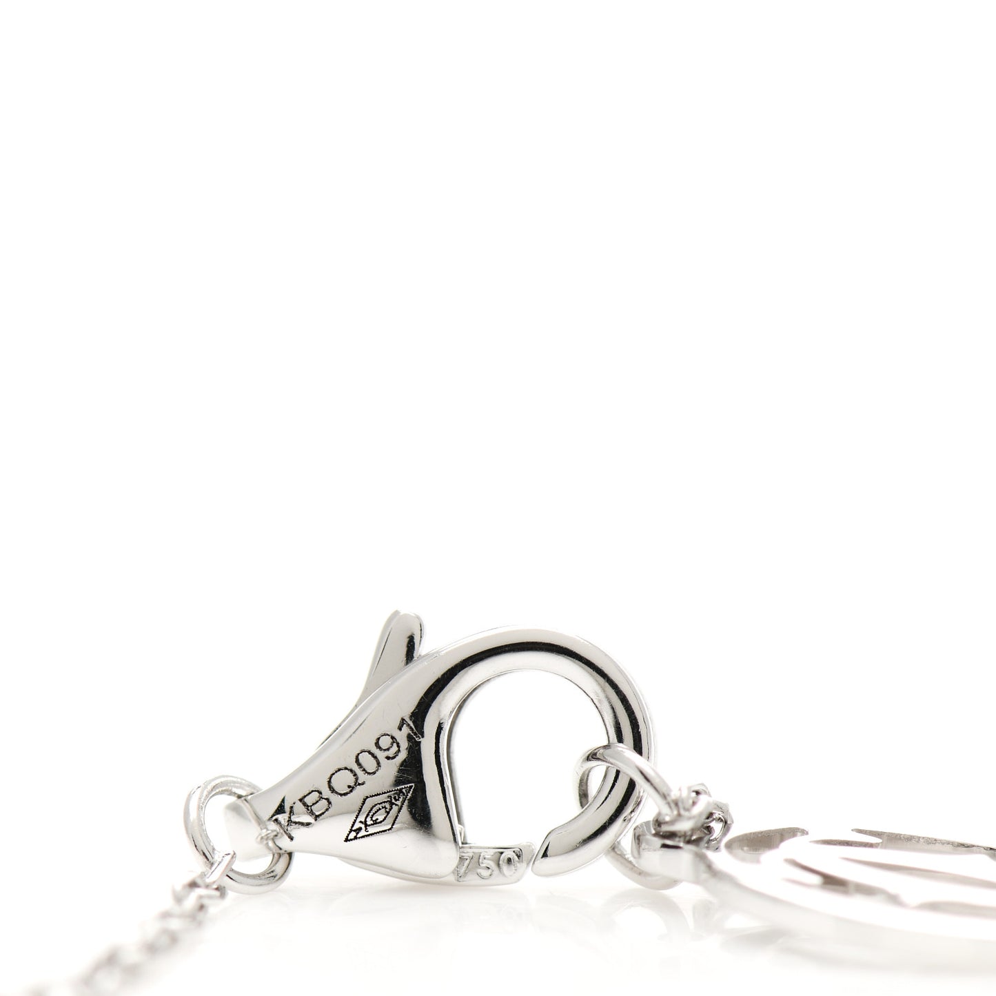 18K White Gold Diamond .23ct C De Cartier Pendant Necklace