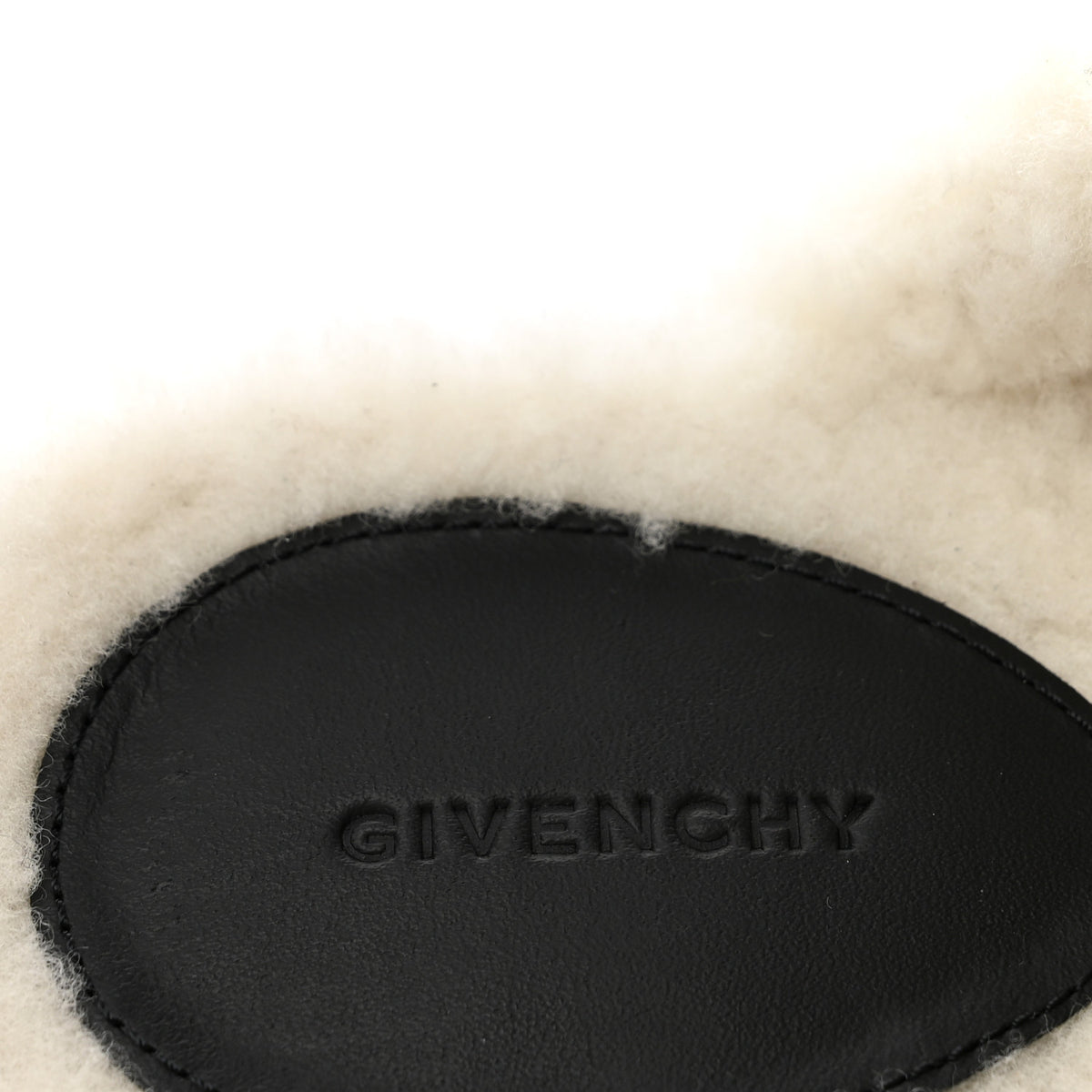 Calfskin Shearling Clogs 38 Black White