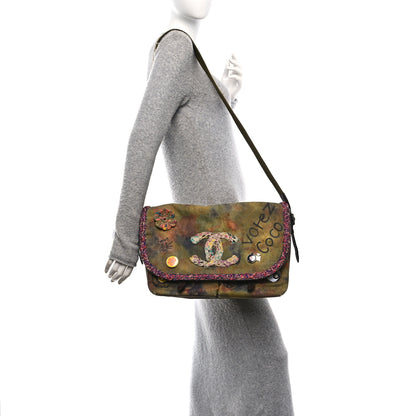 Chanel Washed Toile Large Graffiti On The Pavements Messenger Khaki Multicolor 2 of 10