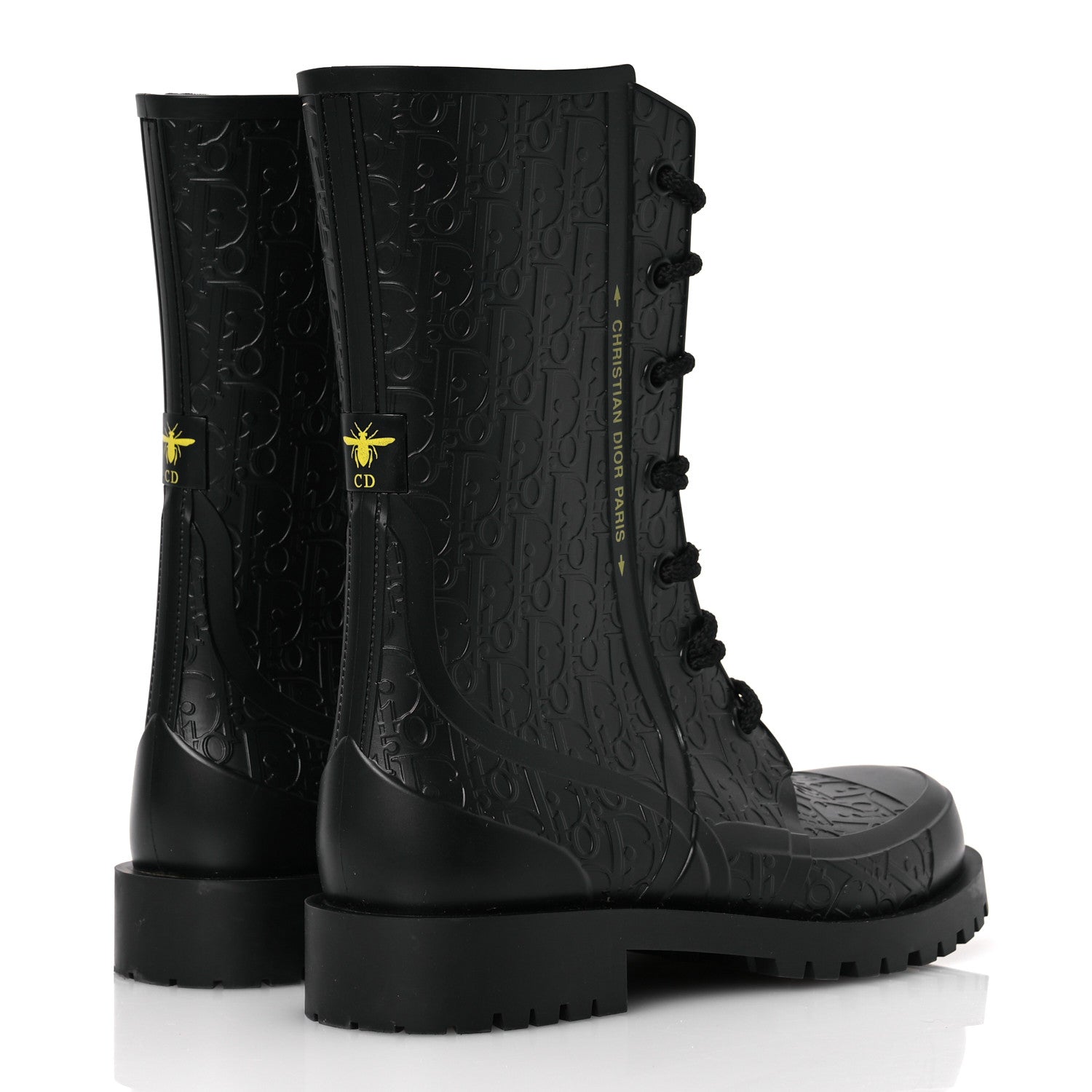 Christian Dior Oblique Rubber Diorcamp Boots 39 Black 5 of 10