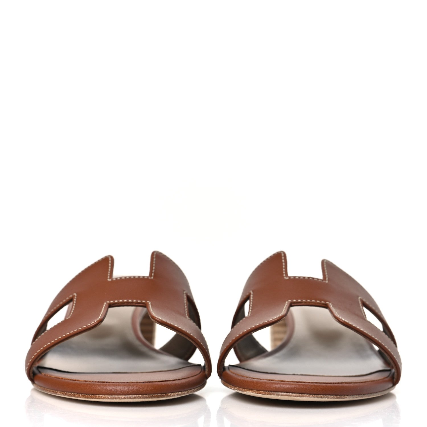 Hermes Calfskin Oasis Sandals 38 Gold 2 of 9