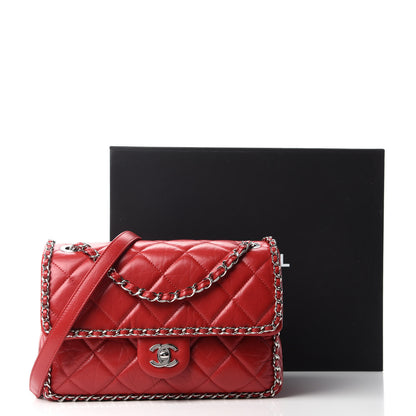 Chanel Crumpled Calfskin Medium Chain All Over Flap Red 12 of 12