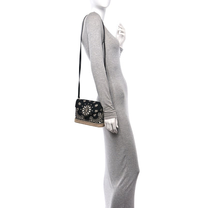 Saint Laurent Cotton Bandana Y Quilted Monogram Toy Loulou Crossbody Bag Black White 2 of 11