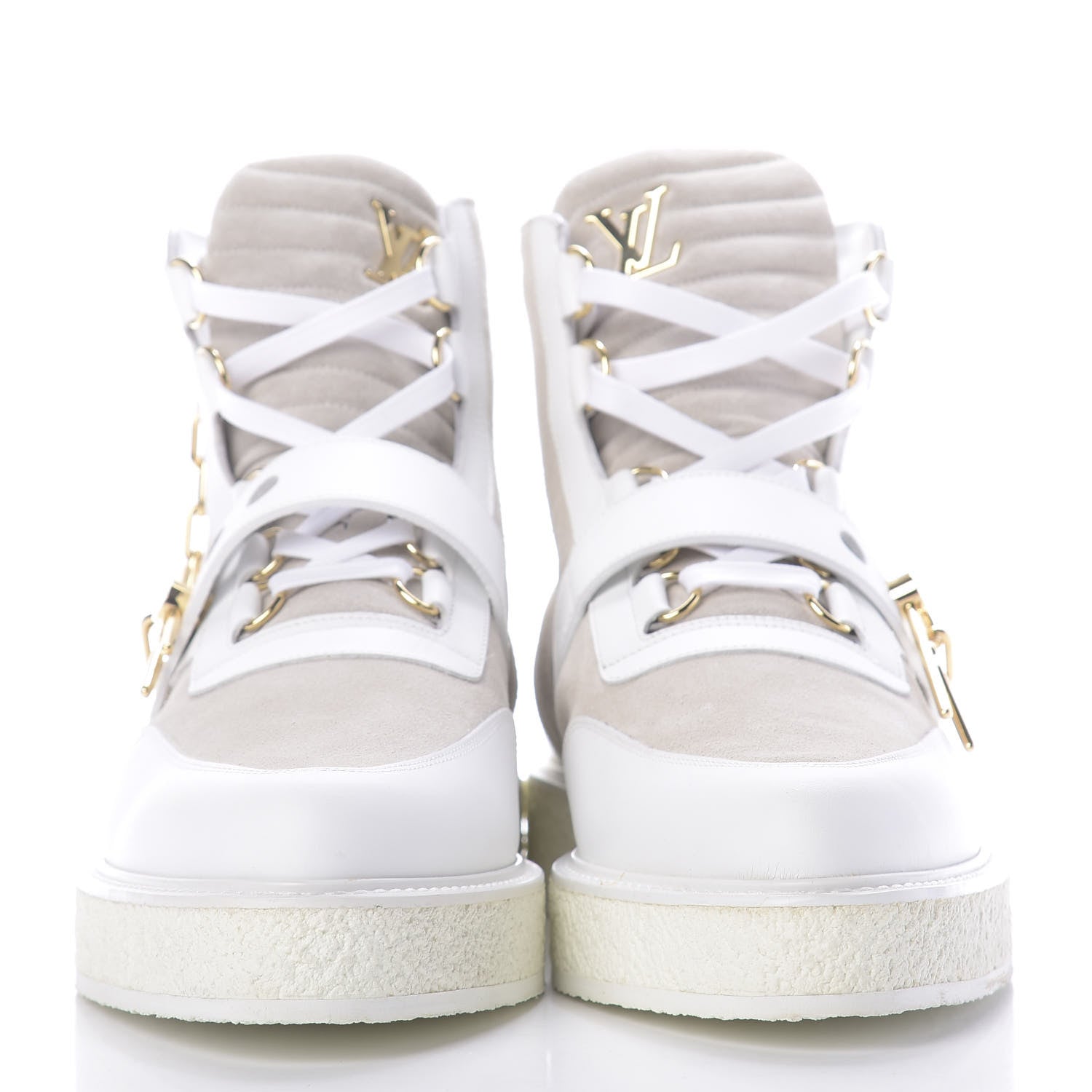 Louis Vuitton Calfskin Suede Mens Creeper Ankle Boots 9 White 2 of 9