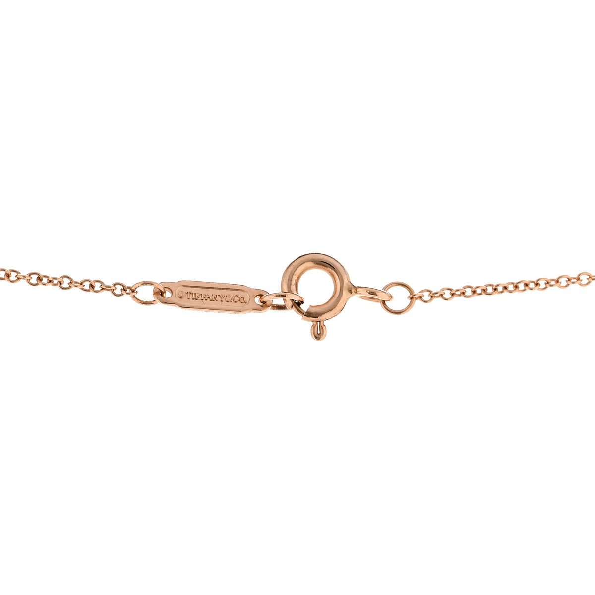 Tiffany 18K Rose Gold Diamond .37ct Fleur De Lis Key Pendant Necklace 5 of 6