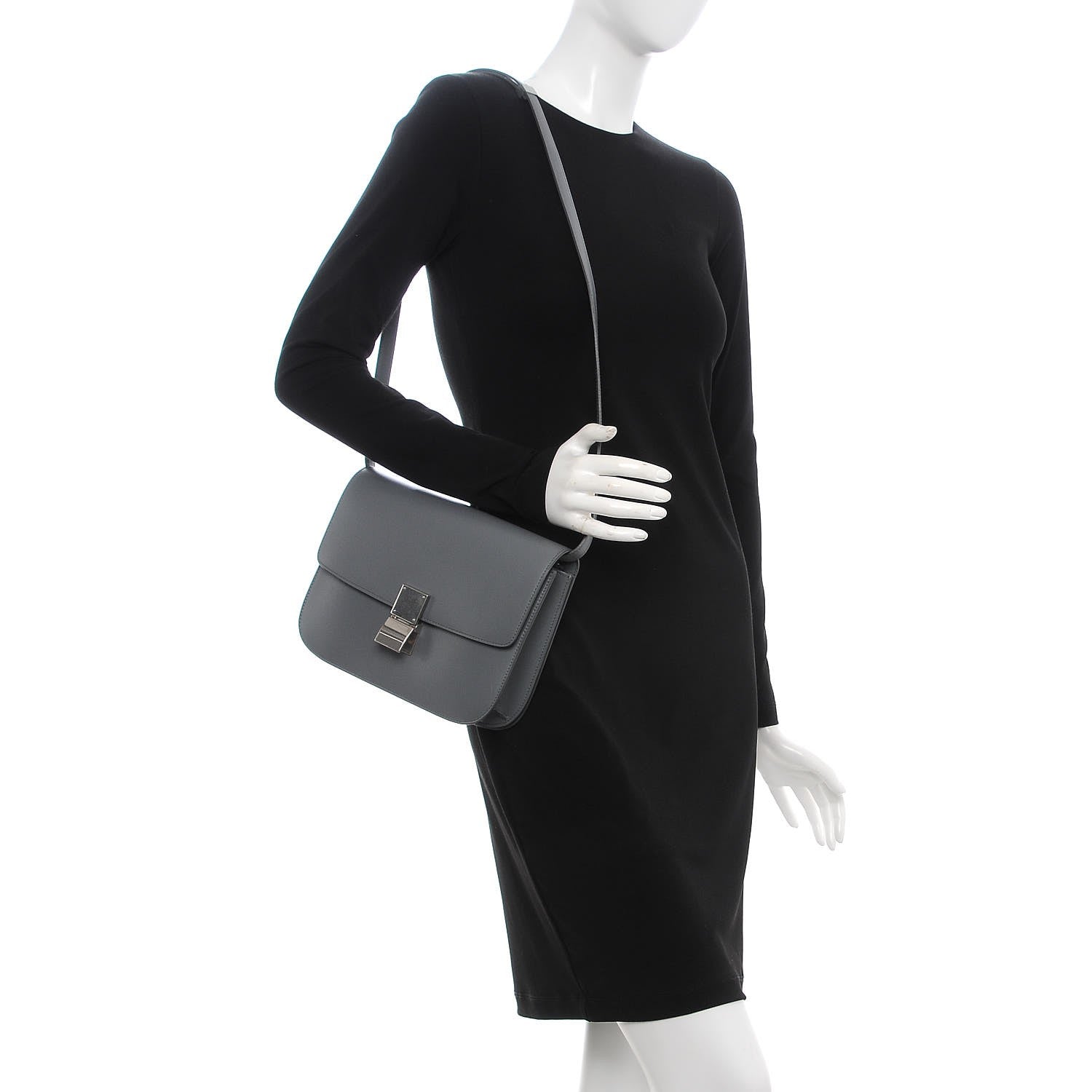 Celine Box Calfskin Medium Classic Box Flap Bag Kohl 2 of 8