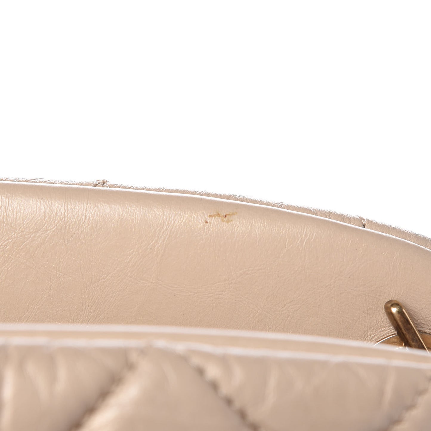 Aged Calfskin Large Just Mademoiselle Bowling Bag Beige