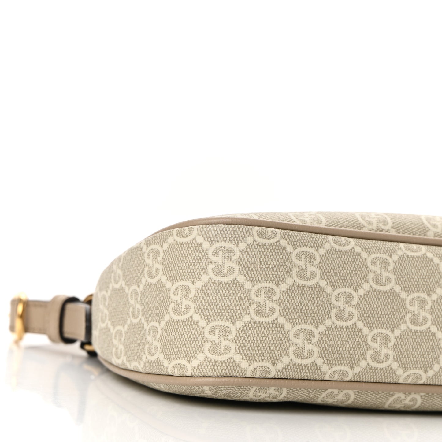 GG Supreme Monogram Textured Dollar Calfskin Small Ophidia Hobo Beige Mystic White Oatmeal