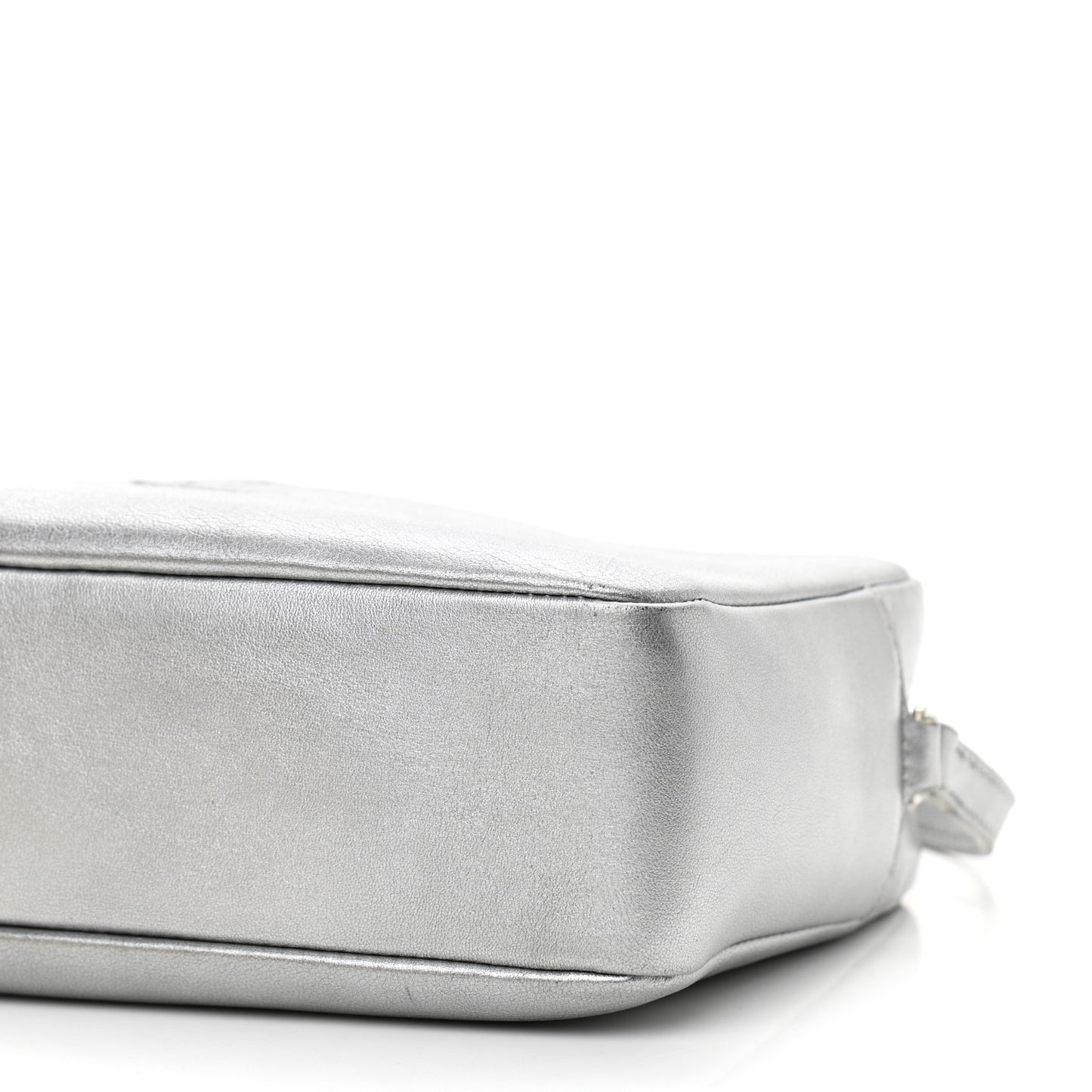 Metallic Calfskin Monogram Small Lou Camera Bag Silver