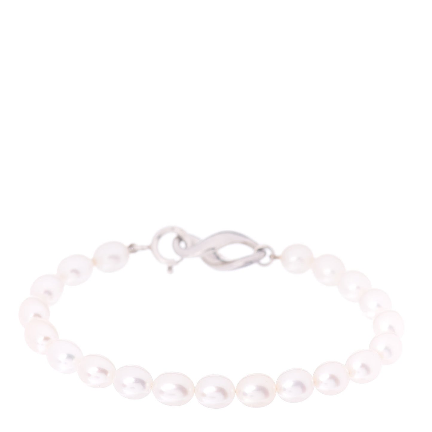 Sterling Silver Pearl Figure 8 Bracelet