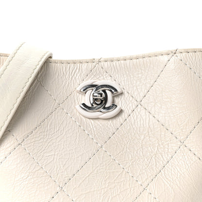 Chanel Crumpled Calfskin Bucket Bag White 8 of 10