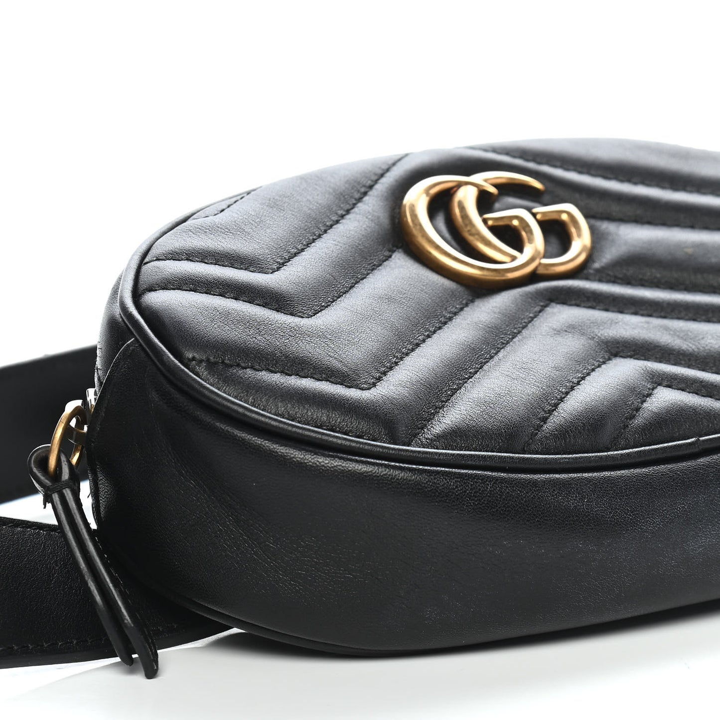 Calfskin Matelasse GG Marmont Belt Bag 85 34 Black