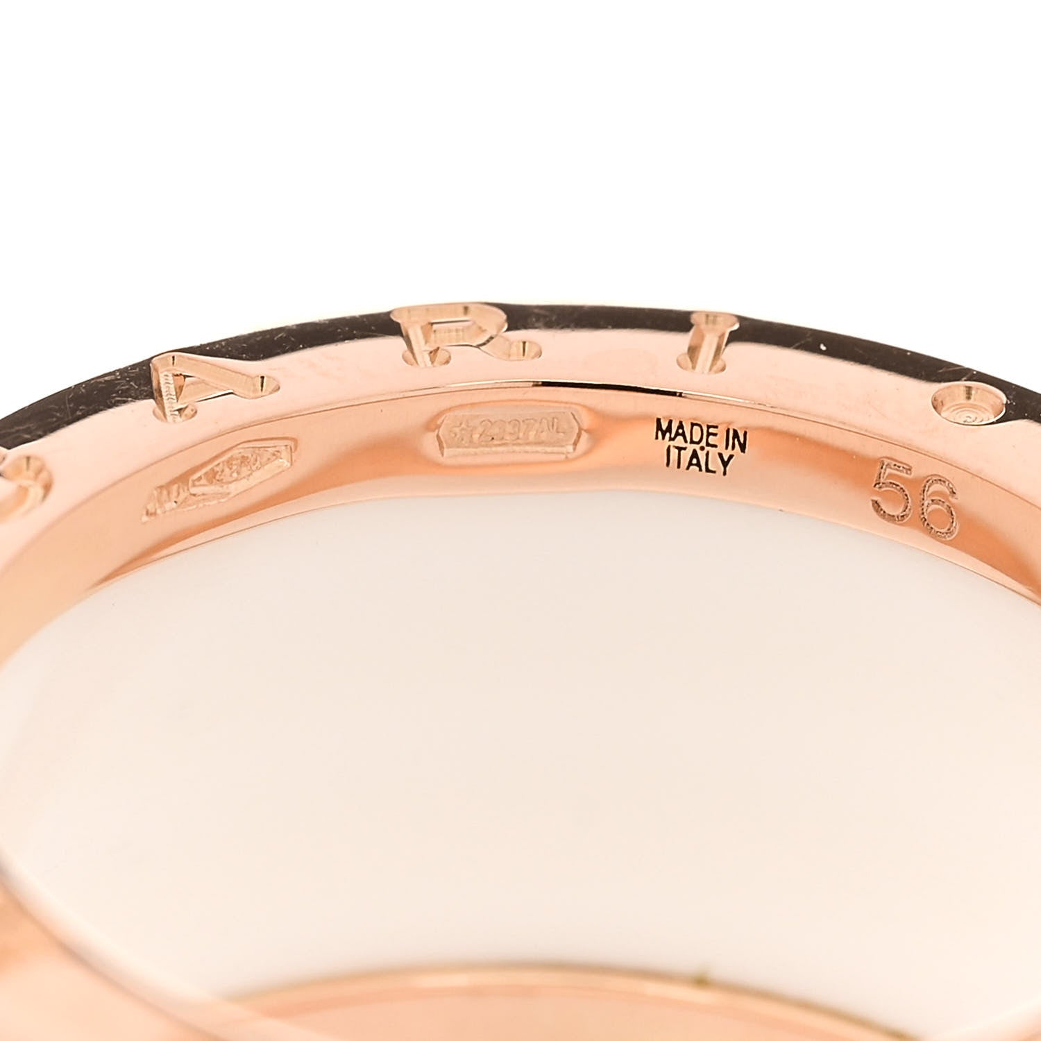 Bulgari 18K Rose Gold White Ceramic B.Zero1 Four-Band Ring 56 7.5 5 of 6