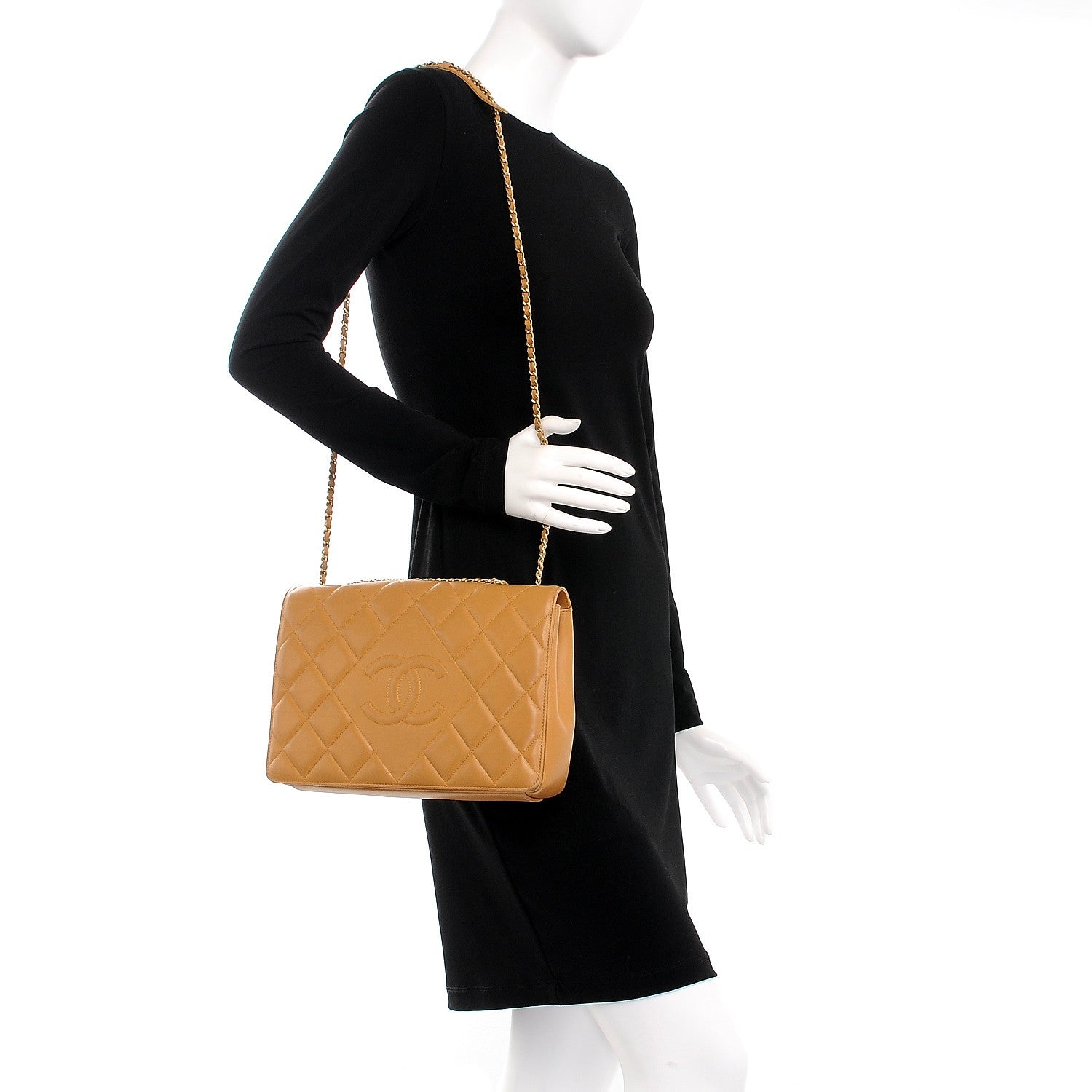 Chanel Lambskin Quilted Medium Diamond CC Flap Beige 2 of 11