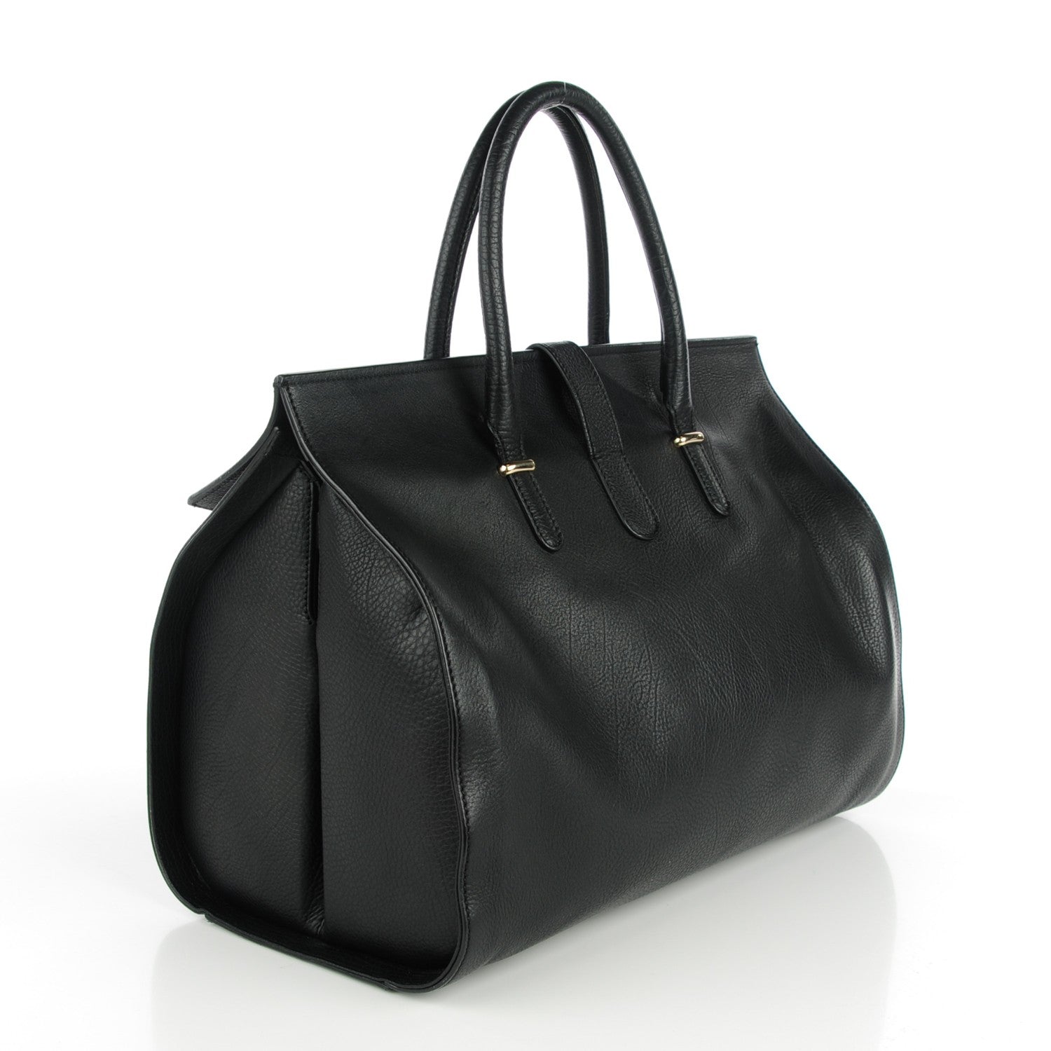 Balenciaga Grained Calfskin M Tube Round Tote Black 3 of 7