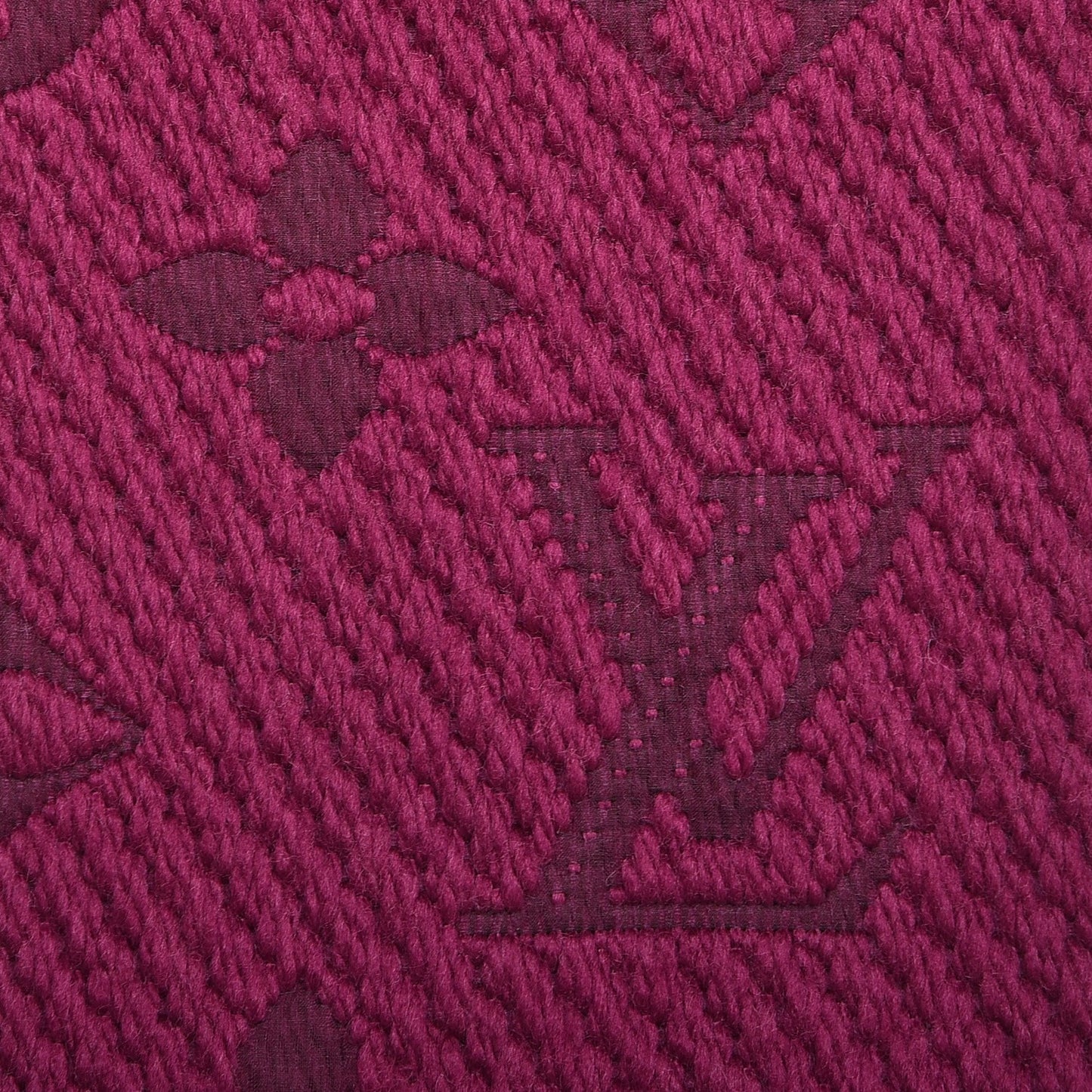 Wool Silk Logomania Scarf Cherry