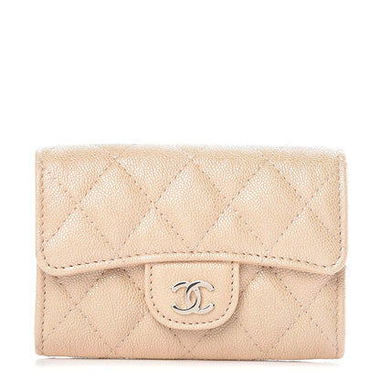 Chanel Iridescent Caviar Quilted Flap Card Holder Beige 1 of 9