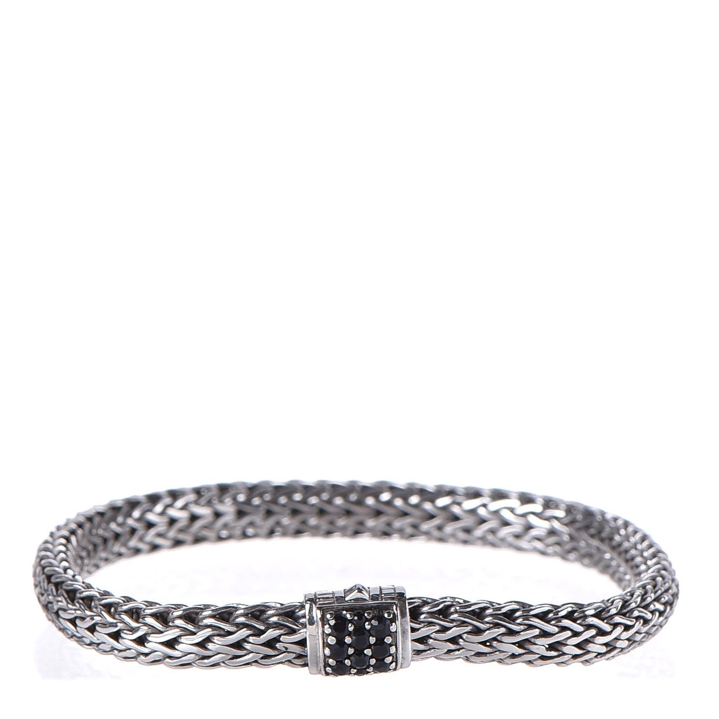 Sterling Silver Black Sapphire 6.5mm Classic Chain Bracelet