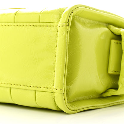 Marc Jacobs Shiny Crinkled Calfskin Mini The Tote Bag Acid Lime 11 of 11