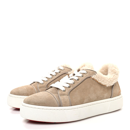 Christian Louboutin Suede Shearling Fun Vierissima Flat Sneakers 38 Atlas 4 of 9