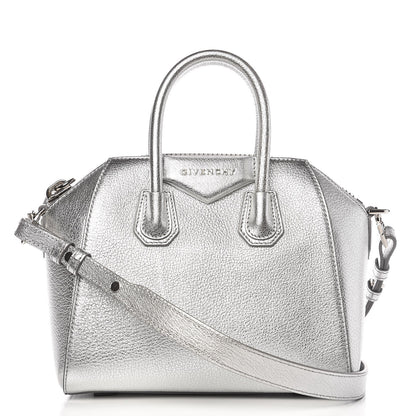 Givenchy Metallic Sugar Goatskin Mini Antigona Silver 1 of 8