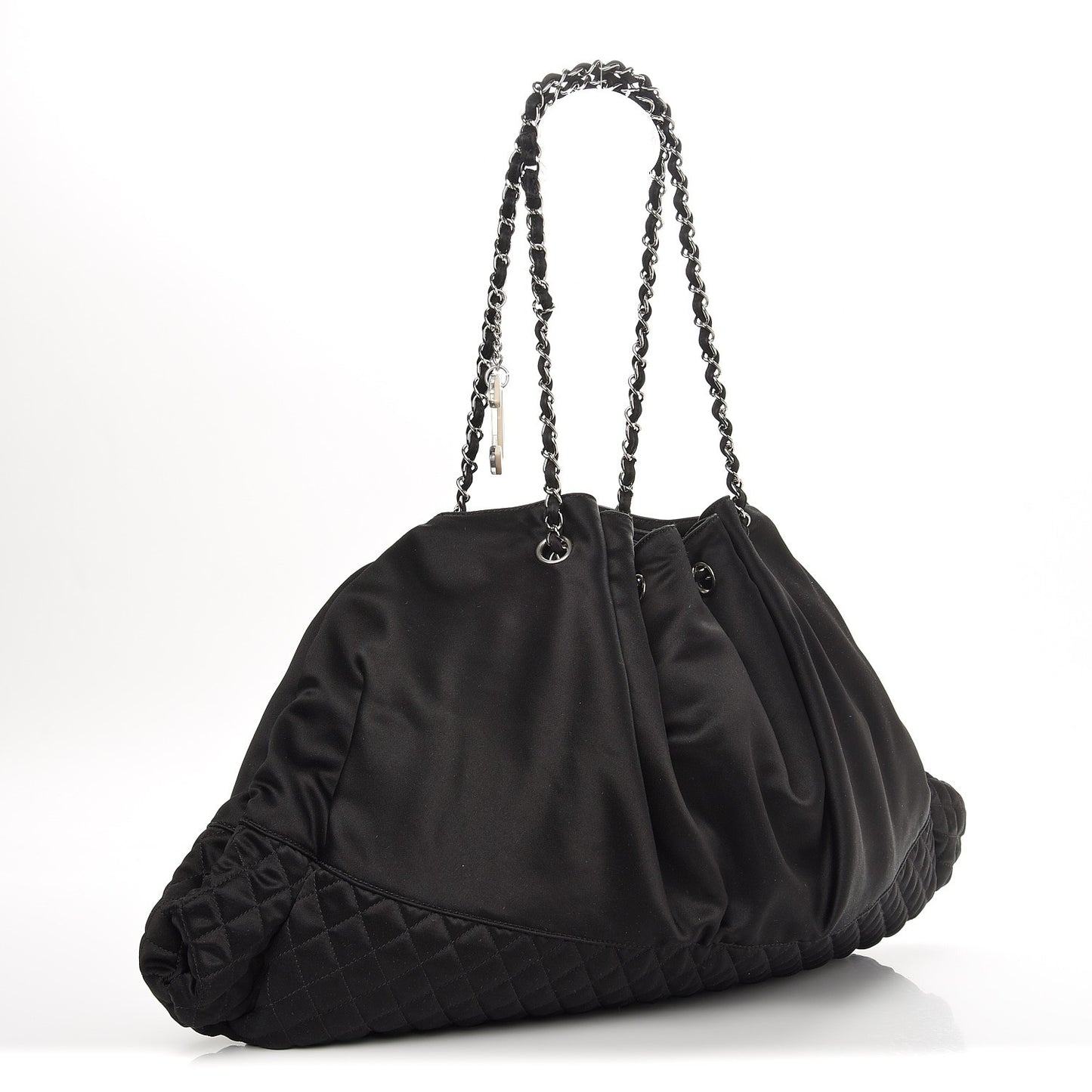 Satin Melrose Hobo Black