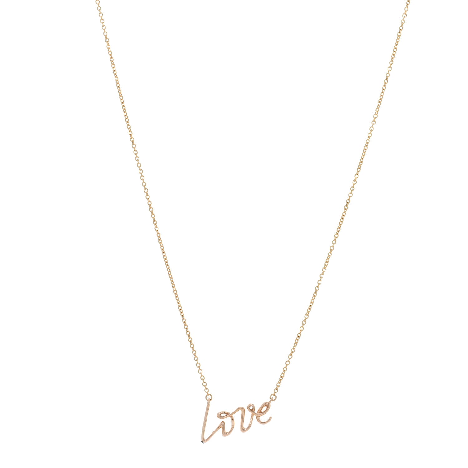 Tiffany 18K Yellow Gold Paloma's Graffiti Love Pendant Necklace 1 of 4