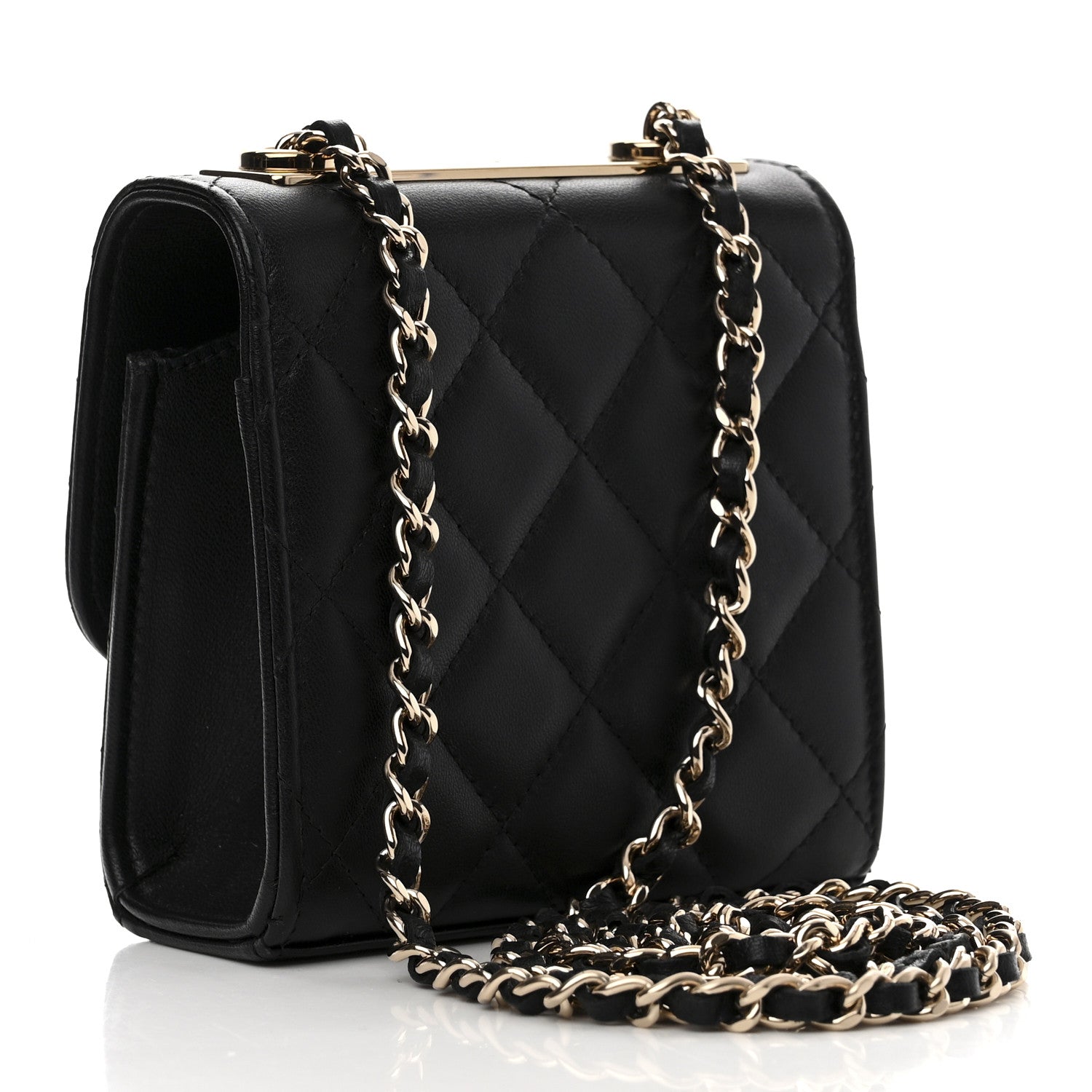 Chanel Lambskin Quilted Mini Trendy CC Chain Wallet Black 4 of 12