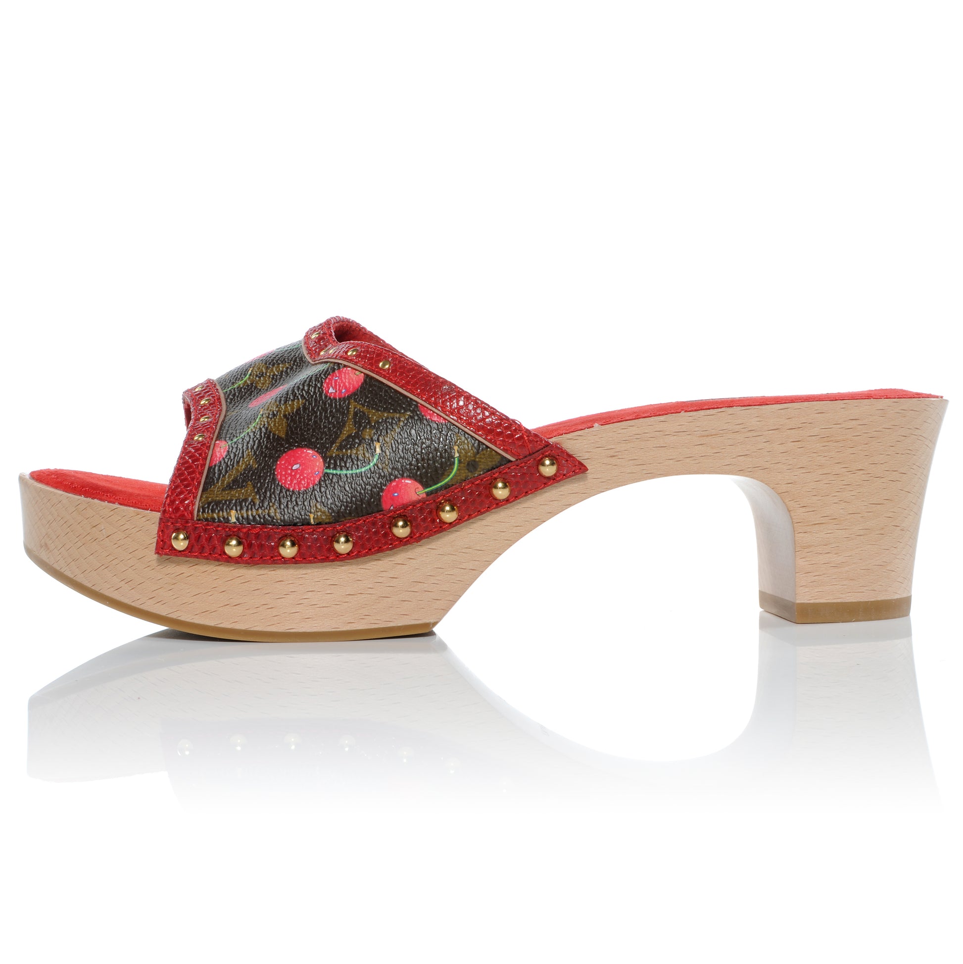 Louis Vuitton Monogram Cerises Mules Heel Shoes 41 1 of 6
