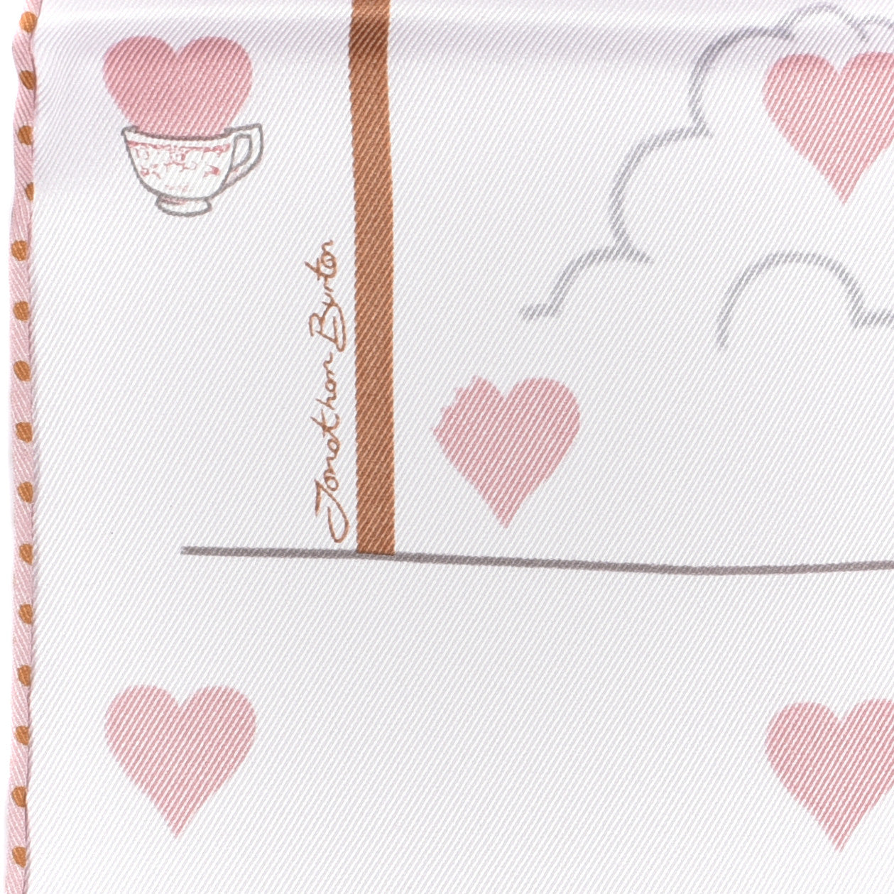 Hermes Silk Hermes Tea Time Scarf 70 Rose Pale Beige 4 of 6