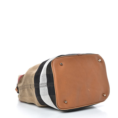 Burberry Canvas Mega Check Medium Ashby Hobo Saddle Brown 4 of 19