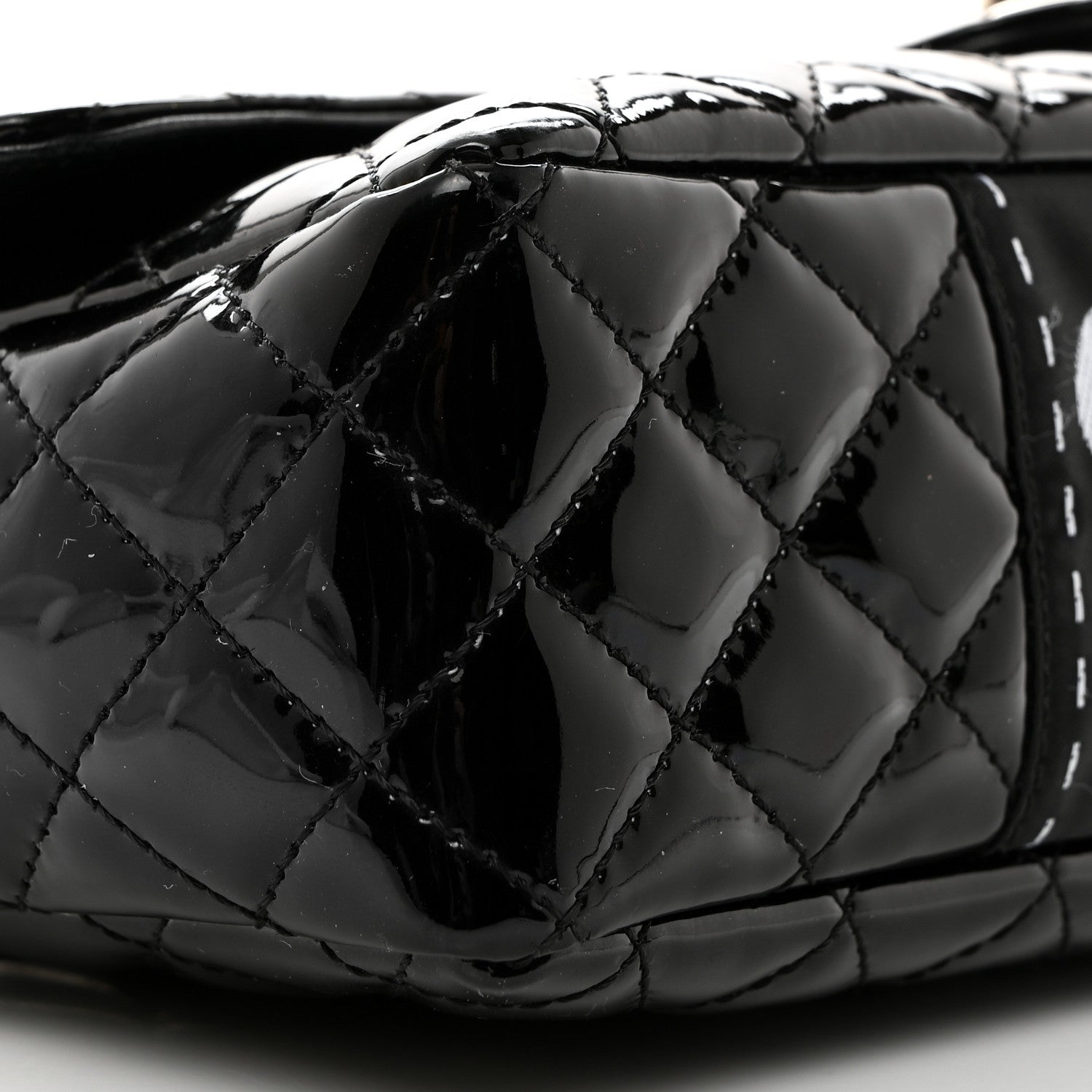 Chanel Iridescent Patent Quilted Secret Label Medium Flap Black 9 of 11